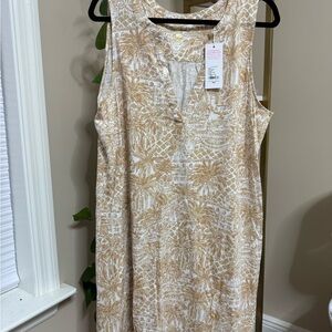 NWT Lilly Pulitzer Tan and White Sleeveless Dress